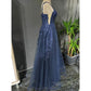 A-line Straps Lace Prom Dresses,Long Formal Graduation Dresses Y1502