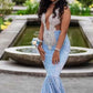 Blue Sequin Mermaid Prom Dress,African Prom Dress,Black Girls Prom Gown Y1497