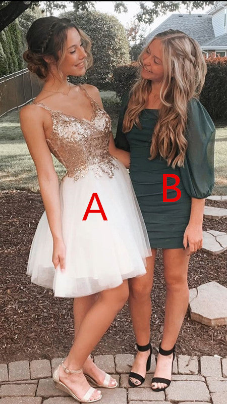 Cute A-line White Tulle Homecoming Dress 8th Grade Prom Dresses Short  Y708