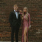 Side Slit Mermaid Sequins Prom Dress Long Sleeves Y140