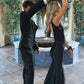 Black Mermaid Prom Dress Backless Formal Gown Elegant Prom Dress Y138