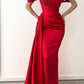Off-the-shoulder Burgundy Beaded Long Prom Dress with Half Train Y151