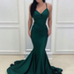 Simple Green Mermaid Long Prom Dress Y1366
