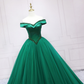 Green Off The Shoulder Satin Long Prom Dress s01