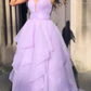 Lilac V Neck Evening Dress Elegant Prom Dress Y43