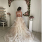 Champagne Tulle Spaghetti Straps Backless Appliques Prom Dress S20562