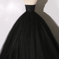 Black lace long ball gown dress A line formal dress Y1295
