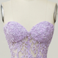 Purple Sweetheart Neck Mermaid Prom Dress With Appliques Y860