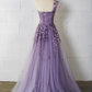 Sweetheart Tulle One Shoulder Floor Length Prom Dress Y895