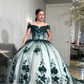 Off Shoulder Ball Gown with 3D Flowers Sweet Birthday Dresses 15 16 Quinceanera Dresses Y1475