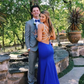 Elegant Mermaid Royal Blue Prom Dress With Backless Straps Y1590