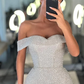Mermaid White Off-the-Shoulder Sequins Prom Dress With Split Y375
