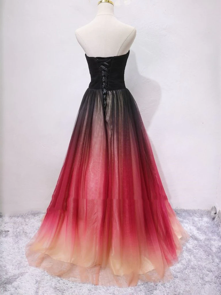 black and red ombre prom dress Sparkly Black to Red Ombre Sequin Ball Gown Prom Dress