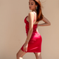 Spaghetti Straps Satin Short Homecoming Dress S12609