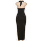 Sexy Open Back Deep V Neck Slit Maxi Dresses Women 2023 Elegant Party Wear Black White Summer Dress Long Party Dress Y1463