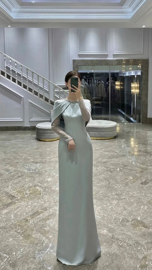 Elegant Sheath/Column Long Prom Dress Charming Evening Dress Y273