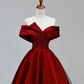 A-Line Tulle Burgundy Long Prom Dress, Burgundy Formal Dresses Y1850