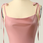 Blush Pink Cowl Neck Satin Long Prom Dress A-line Junior Prom Dress Y690