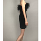 Womens Feather Off Shoulder Bandage Dresses Side Split Cocktail Party Bodycon Dress Black Short Homecoming Dress Y1356