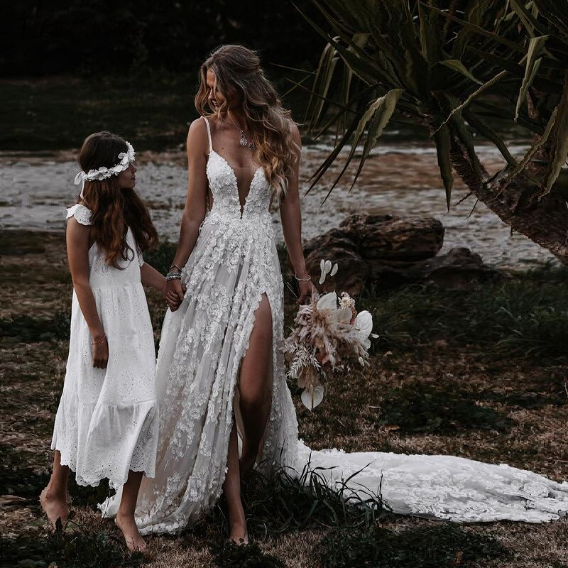 Boho lace prom 2025 dress