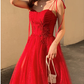 Spaghetti Straps Burgundy Floral Prom Dresses, Wine Red Long Formal Evening Dresses with Corset Back Y1297