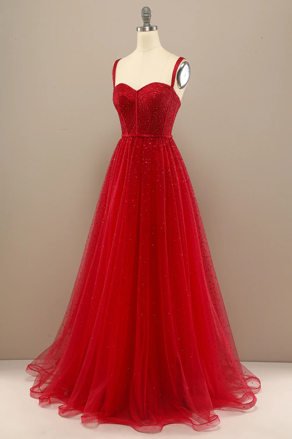 Beautiful Red Sweetheart Prom Dress with Beading Y802