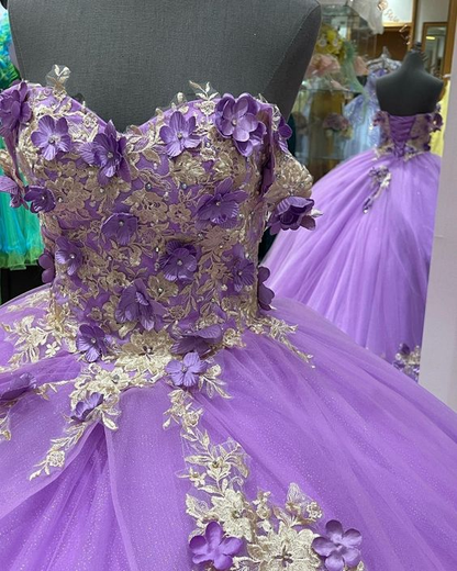 Women's Puffy Dress with Appliques Light Purple Ball Gown Y1091 Simplepromdress Women's Puffy Dress with Appliques Light Purple Ball Gown Y1091 Simplepromdress