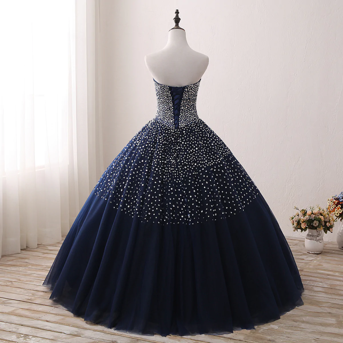 Blue Sequins Quinceanera Dresses, Gorgeous Formal Gowns,Ball Gown Y930