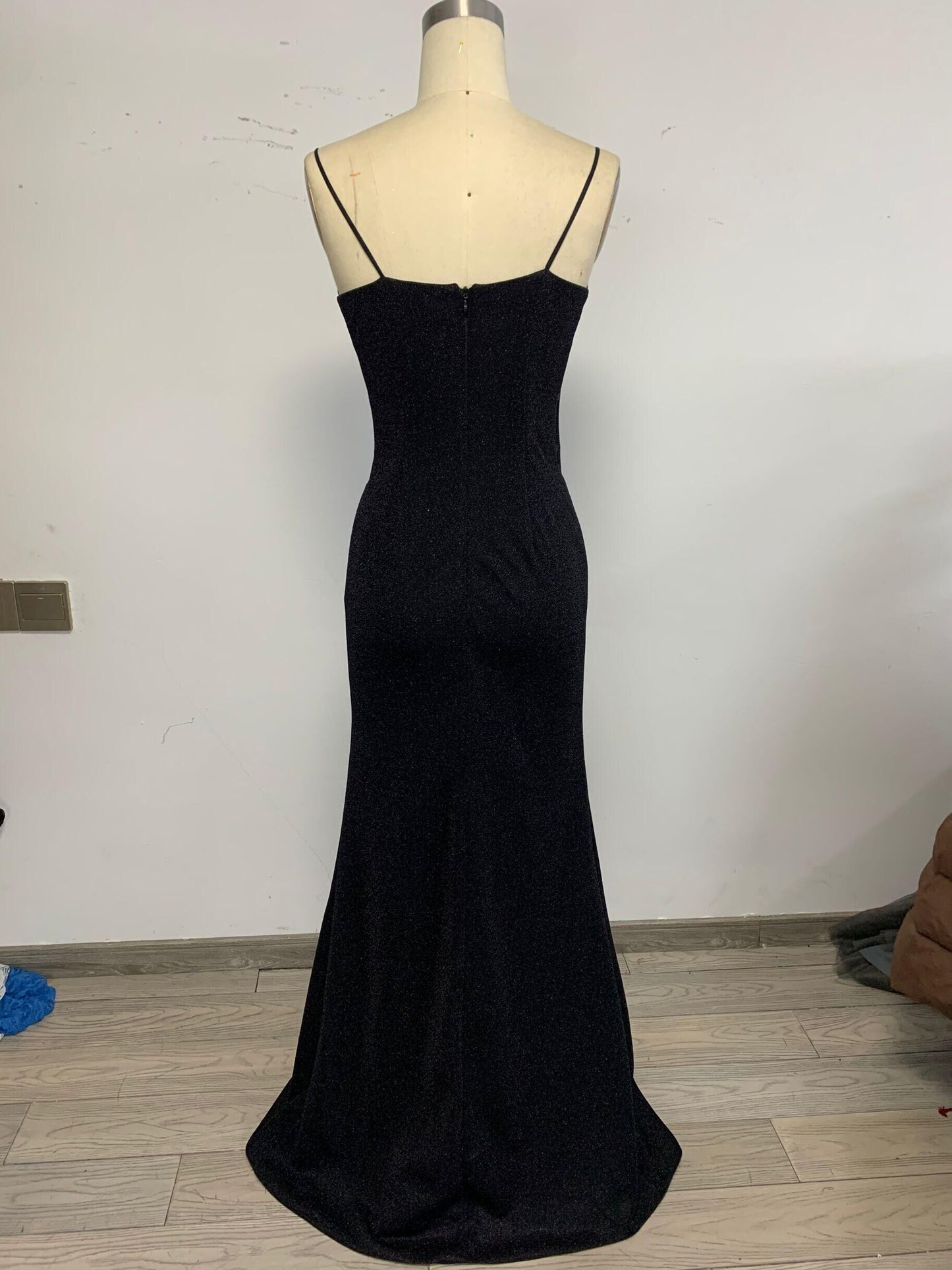 Black Long Prom Dresses,Strapless Mermaid Evening Dresses,Sparkle Tight Prom Dresses  S7919