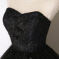 Black lace long ball gown dress A line formal dress Y1295