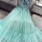 Sweetheart Neck Tulle Long A Line Prom Dresses Y637
