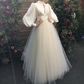 Long Sleeves Tulle Prom Dress , Chic A-line Prom Dress Y1723