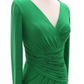 Women Long Mother of Bride Dresses Long Sleeve V Neck Evening Dress Y785