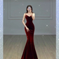 Maroon Mermaid Long Prom Dress,Charming Evening Dress Y1639