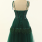 A-Line Green Tulle Above Knee Length Homecoming Dress,Party Dress Y1703