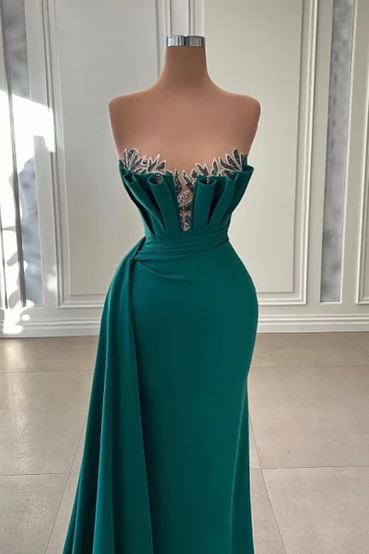 Elegant Dark Green Strapless Mermaid Long Prom Dress Evening Dress Y19 Simplepromdress Elegant Dark Green Strapless Mermaid Long Prom Dress Evening Dress Y19 Simplepromdress