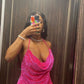 Pink sequin cowl neck mini dress sexy homecoming dress Y66