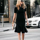 Elegant  Little Black Homecoming Dress With Ruffles S4203