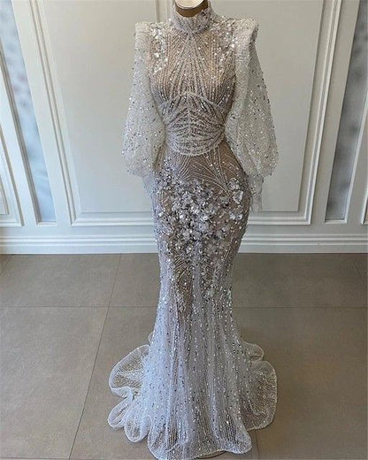 Mermaid Evening Dresses, Shiny Prom Dress S23457
