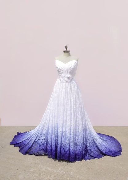 White and Purple Sweetheart Lace Prom Dress, Ombre Prom Dresses with F Simplepromdress White and Purple Sweetheart Lace Prom Dress, Ombre Prom Dresses with F Simplepromdress