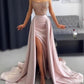 Strapless Long Evening Dress With High Split Glam Evening Dress Y45