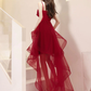 Burgundy High Low Prom Dresses Y258