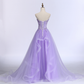 New Sweet Banquet Light Purple Lace Long Evening Dress The Bride Elegant Strapless A-line Prom Formal Party Gown Y1845