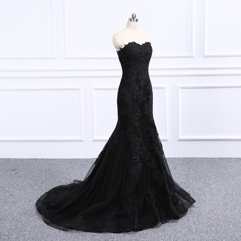 Sweetheart Neckline Black Mermaid Wedding Dress Y1776 Simplepromdress Sweetheart Neckline Black Mermaid Wedding Dress Y1776 Simplepromdress