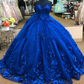 Royal Blue Princess Dress Royal Blue Quinceanera Dress With 3D Flowers Stunning Ball Gown Y281
