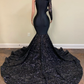 black prom dresses, mermaid prom dresses, ruffle prom dresses,sequins prom dresses, custom make evening dresses Y1868