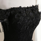 Black Off Shoulder Tulle Ball Gown With Lace Sweet 16 Dress, Black Long Evening Dress Y1143