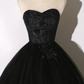Black lace long ball gown dress A line formal dress Y1295