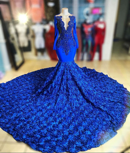 Prom dress with hotsell flowers on bottom