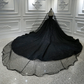 Sequin Shiny Strapless Black Ball Gown Princess Prom Dresses Y56